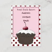 cute cherry sweet cupcake business Cards