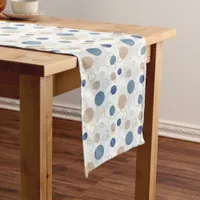 Sand and Blue Beach Color Dots Long Table Runner