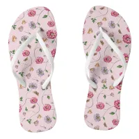 Pink & Purple Floral Vine Flip Flops