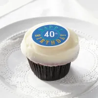 Happy Birthday Circle of Stars Blue ID527 Edible Frosting Rounds