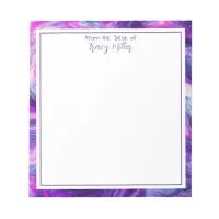 Personalized Purple and Blue Abstract Art   Notepad