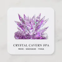 *~* Cosmic Sparkling Magical Magenta Crystal QR Square Business Card