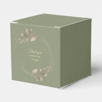 Modern Simple botanical elegant sage green gold  Favor Boxes