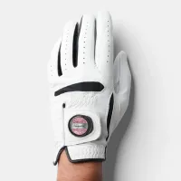 Sparkly Pink Glitter Silver Foil Monogram Golf Glove