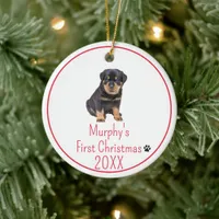 Custom Photo Dogs First Christmas 20XX  Ceramic Ornament