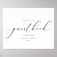 Luxury Wedding Guestbook Elegant Calligraphy Sign