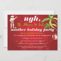 Funny Christmas In July Santa Beer Beach Party Invitation