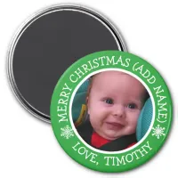 Personalized Photo Christmas Snowflakes Magnet