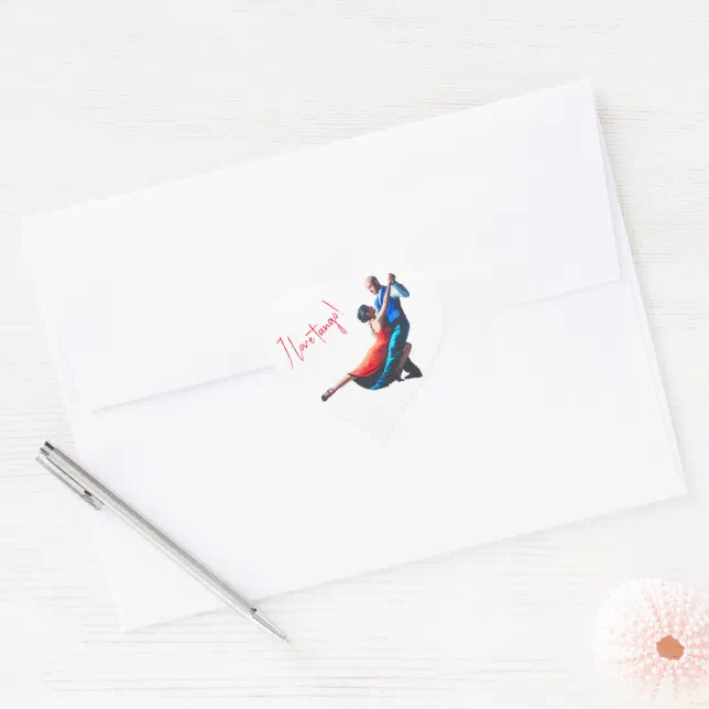 Tango dancers - hand painting  heart sticker