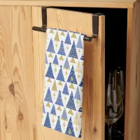Blue Gold Christmas Pattern#25 ID1009 Kitchen Towel