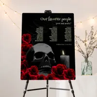 Creepy Skull and Roses Gothic Halloween Wedding Foam Board