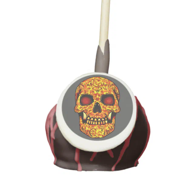 Frightening Halloween skull with red eyes  Cake Pops