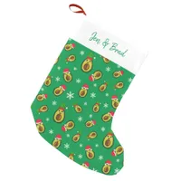 Christmas in July Tropical Avocados Print Small Christmas Stocking