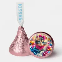 Cute Pink and Blue Kitten Girl's Birthday Hershey®'s Kisses®