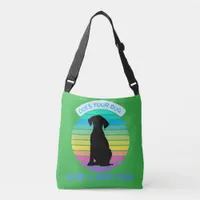 Does Your Dog Bury a Sock Too Retro Sunset green Crossbody Bag