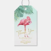 Tropical Flamingo Palms Sweet 16 Thank You ID922 Gift Tags