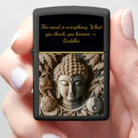 Buddhist Leaf and Orb Carving AI Zippo Lighter