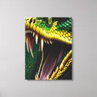 Cobra snake with vibrant green and yellow scales  canvas print