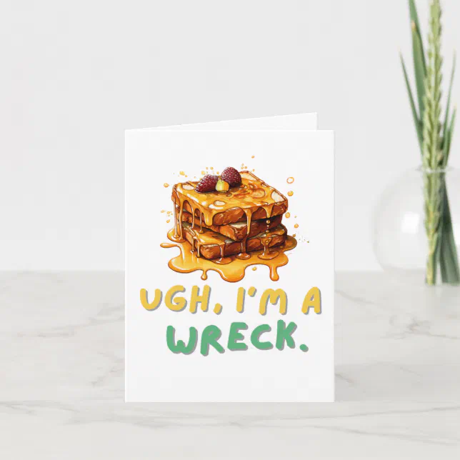 Funny Melting Grilled Cheese Greeting Card