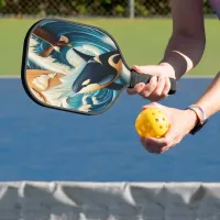 Majestic Encounter: Orca and Eagle Pickleball Paddle