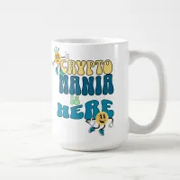 Crypto Mania is Here Retro Character Blue Mug