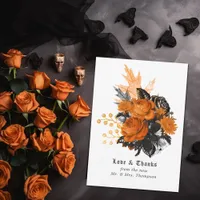 Halloween Vintage Shabby Floral Wedding Thank You Card