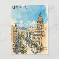 Malaga Spain Travel Postcard