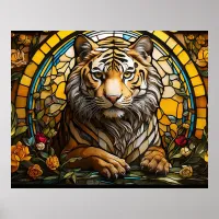 *~* AP68 Fantasy TIGER Stained Glass Colorful  5:4 Poster