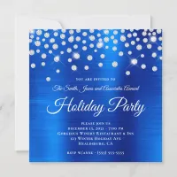 Large Sparkly Rhinestone Royal Blue Foil Corporate Invitation