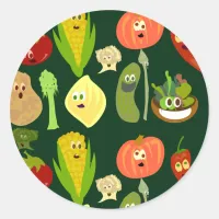 Sassy Veggies! Classic Round Sticker