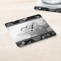 Elegant 70th Platinum Wedding Anniversary Square Paper Coaster