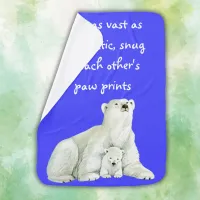 Polar bear mom with her cub | baby blanket