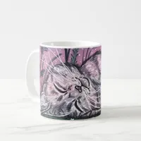 Dreamy Garden Snooze Cat Watercolour Illustration Coffee Mug