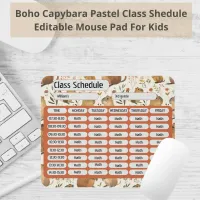 Watercolor Capybara Pattern 2024 Class Schedule Mouse Pad