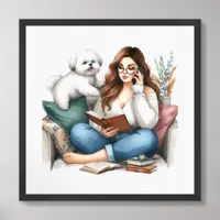 Modern Woman on Her Phone Framed Art