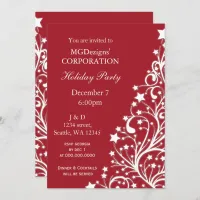 red festive Corporate holiday party Invites