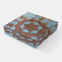 Paperweight - Quilted Star in Brown and Blue