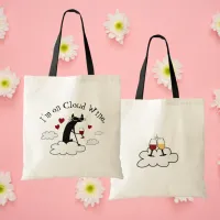 I'm On Cloud Wine Funny Love Wine Quote Tote Bag