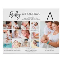 Baby's First Year Photo Collage Family Keepsake Poster