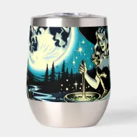 Witch and Black Cat Halloween Thermal Wine Tumbler