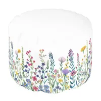 Cottage Field Flowers Pouf