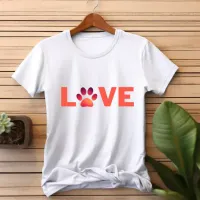 Cute Paw Print Dog Love T-Shirt
