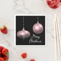 Rose Gold and Blush Pink Christmas Baubles Napkins