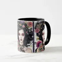 Goth Girl with Flowers Mug