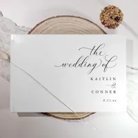 Modern Elegant Calligraphy Wedding Guest Book