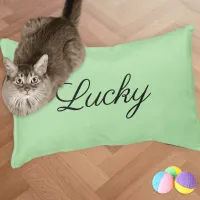 Light Green Modern Stylish Personalized Cat Name Pet Bed