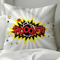 Colorful Comic Book Poof! Superhero Throw Pillow