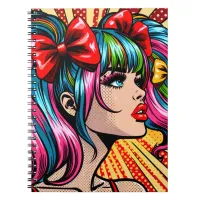 Pretty Pop Art Comic Girl Colorful Ai Art Notebook
