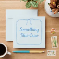 Elegant Something Blue Crew Cute Bow Bridal Party  Envelope