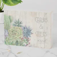 Succulents and Rustic Wood Cards & Gifts ID515 Wooden Box Sign